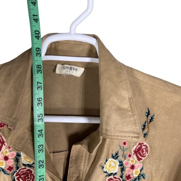 Umgee Women L Embroidered Tunic Vegan Suede Dress Western Cowgirl Lagenlook Boho - Picture 11 of 16
